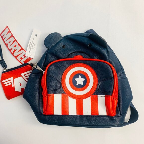 Marvel Captain America Mini Backpack with Coin Purse NEW Bear - Picture 1 of 12